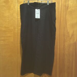 NWT Zara Linen Blend Maxi Column Skirt-Navy-Sz XL-Classic-Minimal-Old‎ Money
